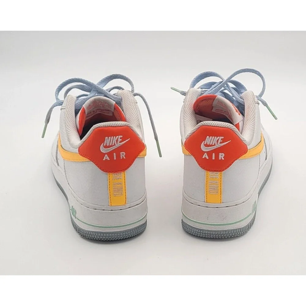 Nike Air Force 1 '07 LV8 'Be Kind' DC2196-100 Men's Size 8 Orange Yellow White